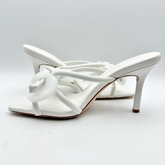 Loeffler Randall Womens Margi Bow Heels US 8.5 M EU 39 White Leather EUC - Picture 7 of 13